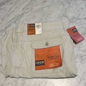 Izod Cargo Shorts Mens 42 Khaki - G7
